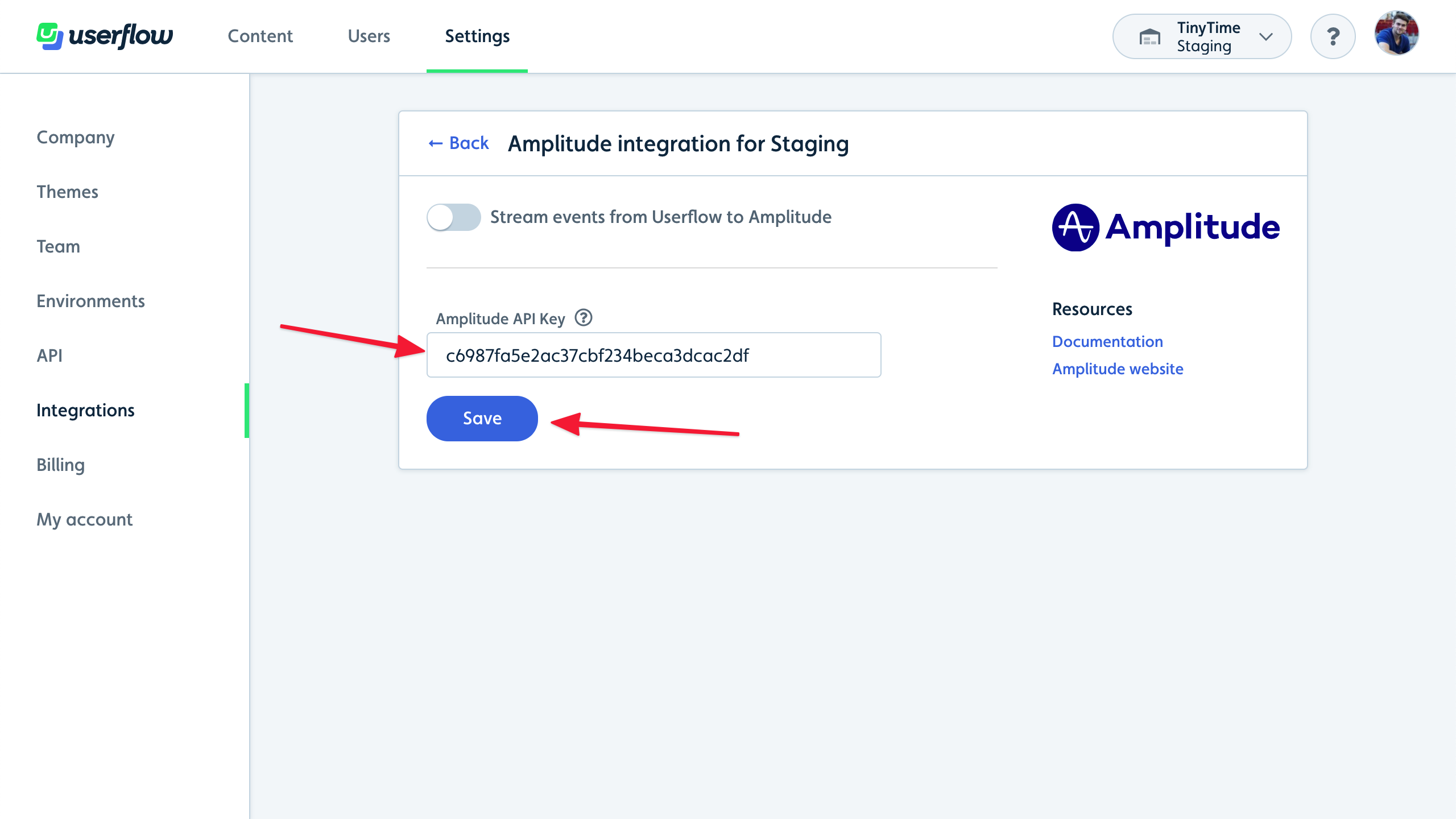 Paste API Key