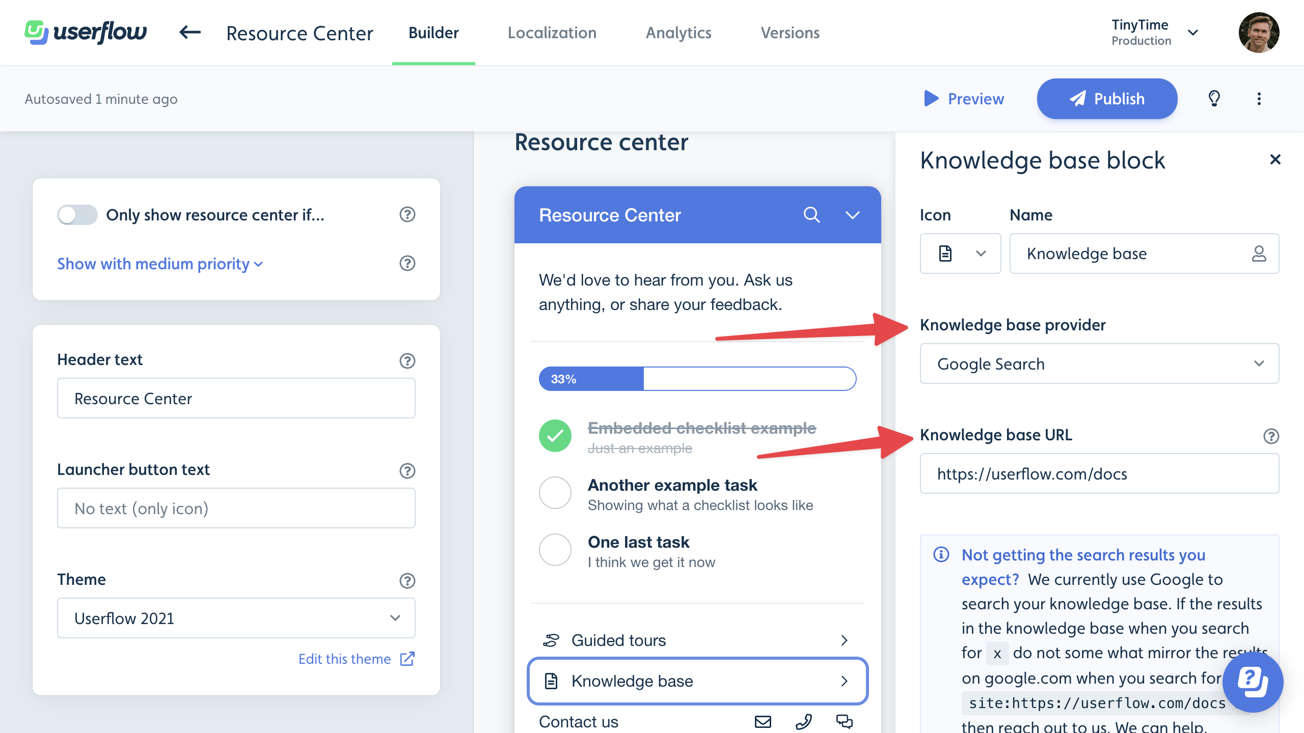 knowledge-base-block-settings